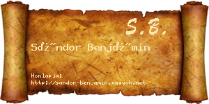 Sándor Benjámin névjegykártya