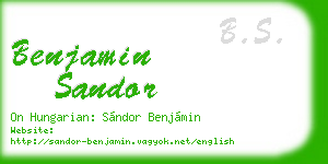 benjamin sandor business card