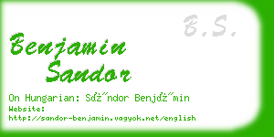 benjamin sandor business card